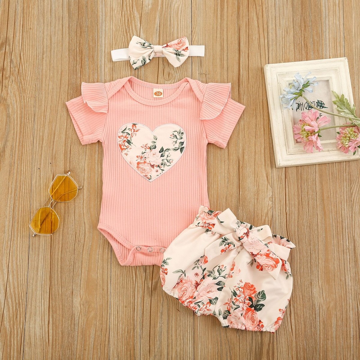 Conjunto Flores 3Pçs | 0-24 Meses