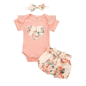 Conjunto Flores 3Pçs | 0-24 Meses